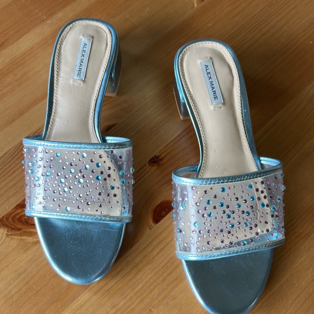 Alex Marie Blue Embellished Women's Sandals